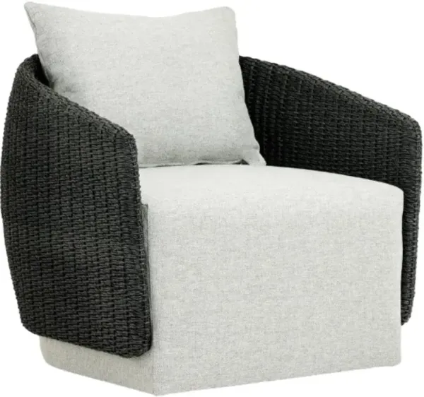 Four Hands Maven Alessi Slate/Faux Black Hyacinth Aluminum Outdoor Swivel Chair