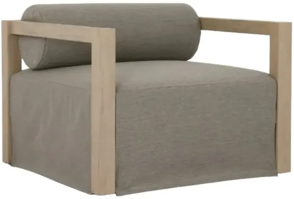 Four Hands Laskin Alessi Fawn/Washed Brown Polypropylene/Wooden Outdoor Chair