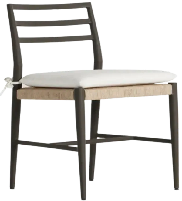 Four Hands Glenmore Bronze/Stinson White Aluminum/Olefin/Polyethylene Outdoor Dining Chair with Cushion