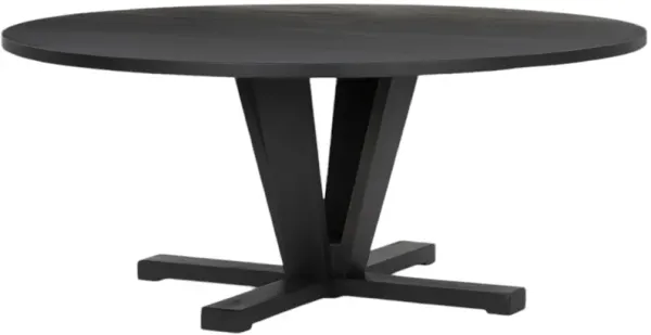 Four Hands Cobain Flint Black Round Dining Table