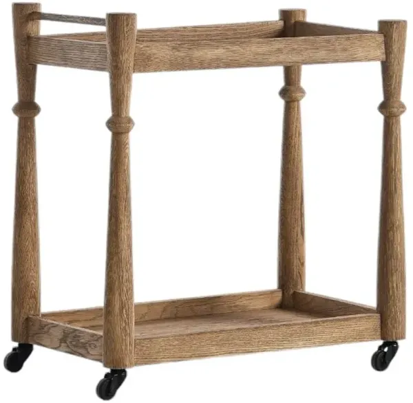 Four Hands Alamosa Light Wash Oak Bar Cart