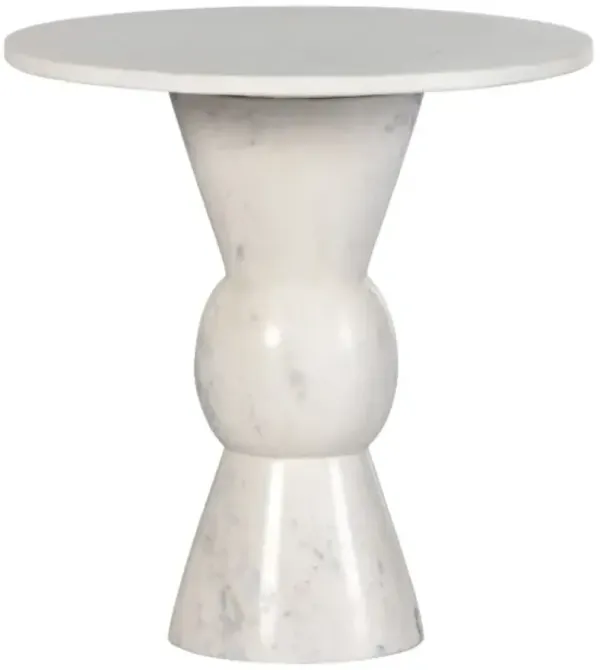 Four Hands Fox Polished White End Table