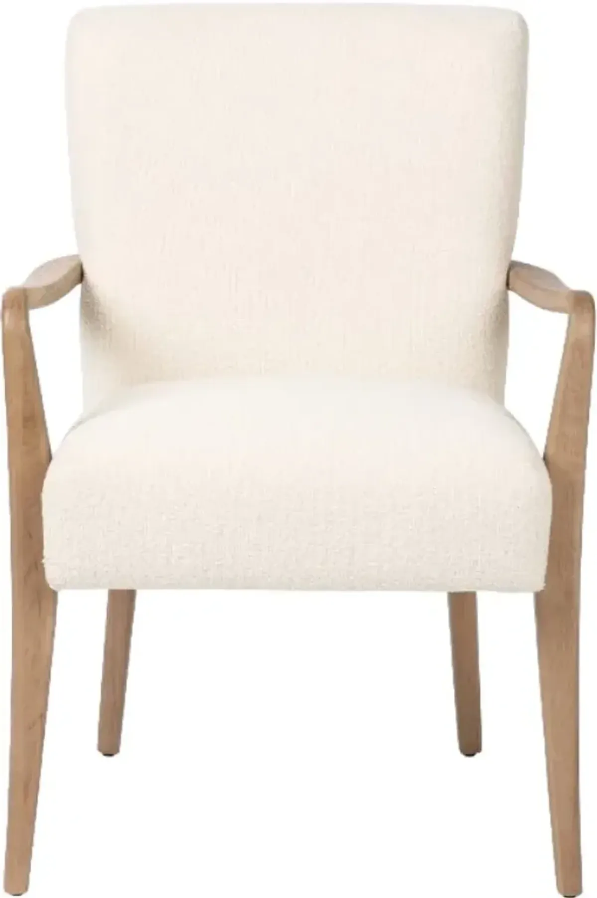 Four Hands Carson Florence Cream/Washed Natural Oak Dining Arm Chair