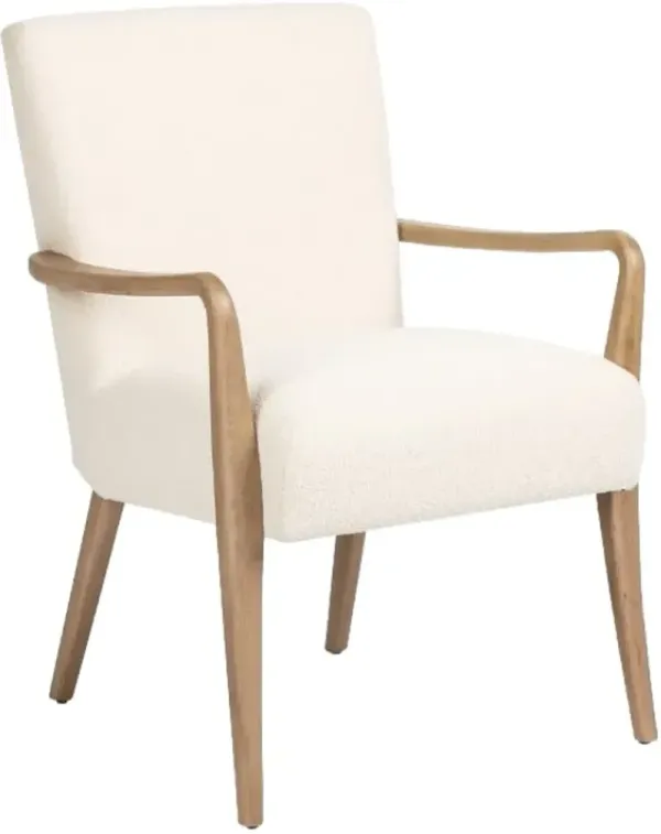 Four Hands Carson Florence Cream/Washed Natural Oak Dining Arm Chair