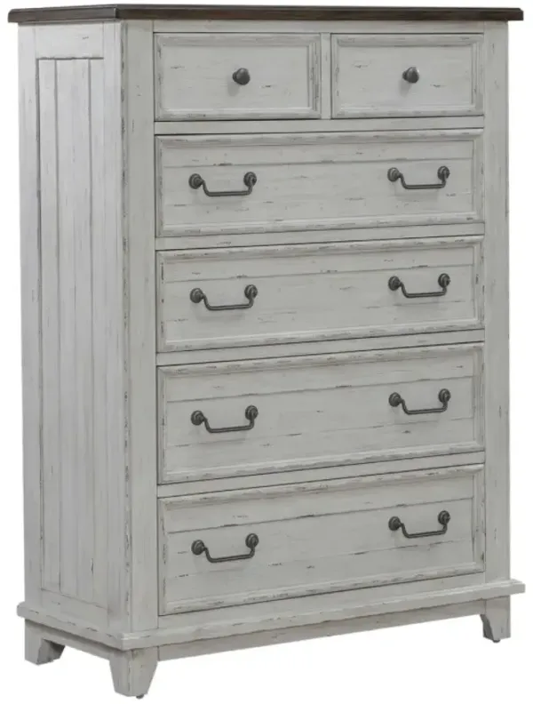 Liberty Furniture River Place Riverstone White/Tobacco Chest