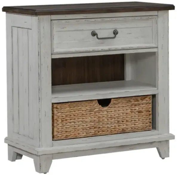 Liberty Furniture River Place Riverstone White/Tobacco Bedside Chest