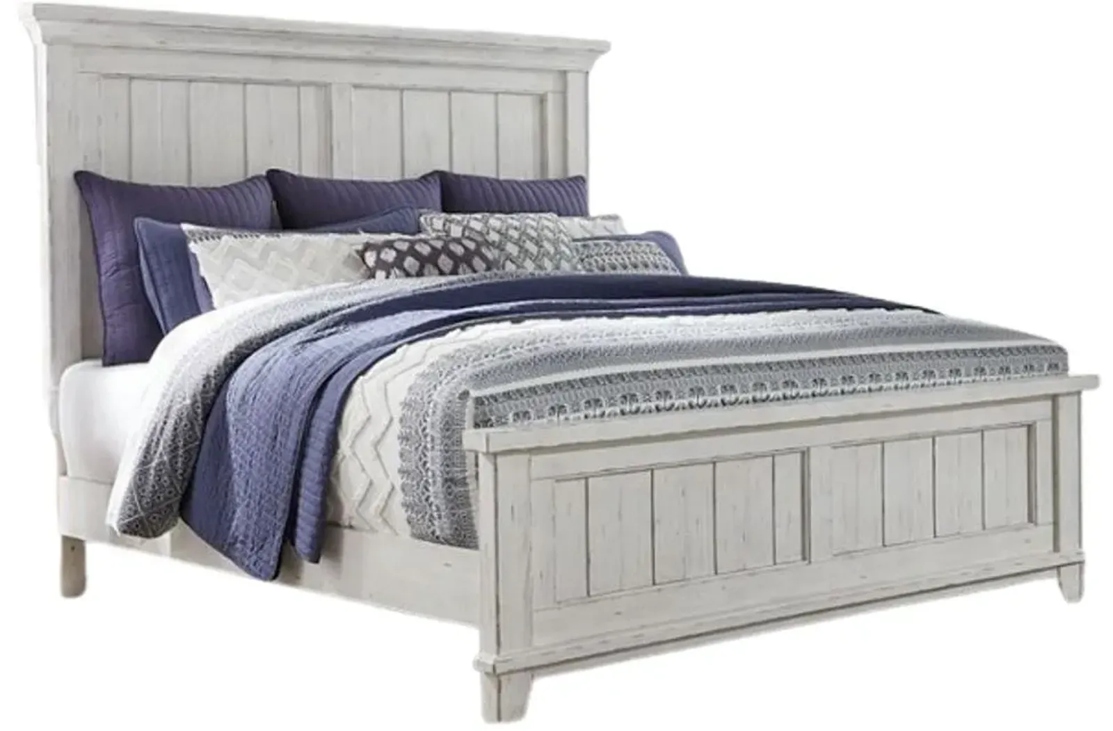 Liberty Furniture River Place 5-Piece Riverstone White/Tobacco Queen Panel Bedroom Set