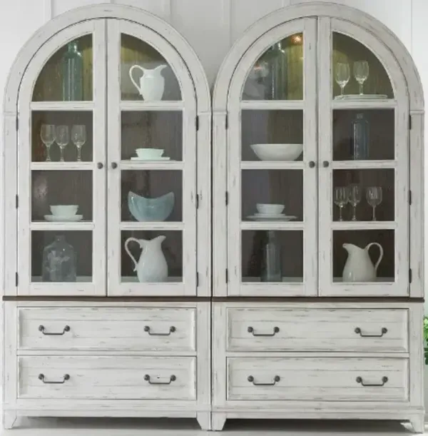 Liberty Furniture River Place 2-Piece Riverstone White Curio Cabinets