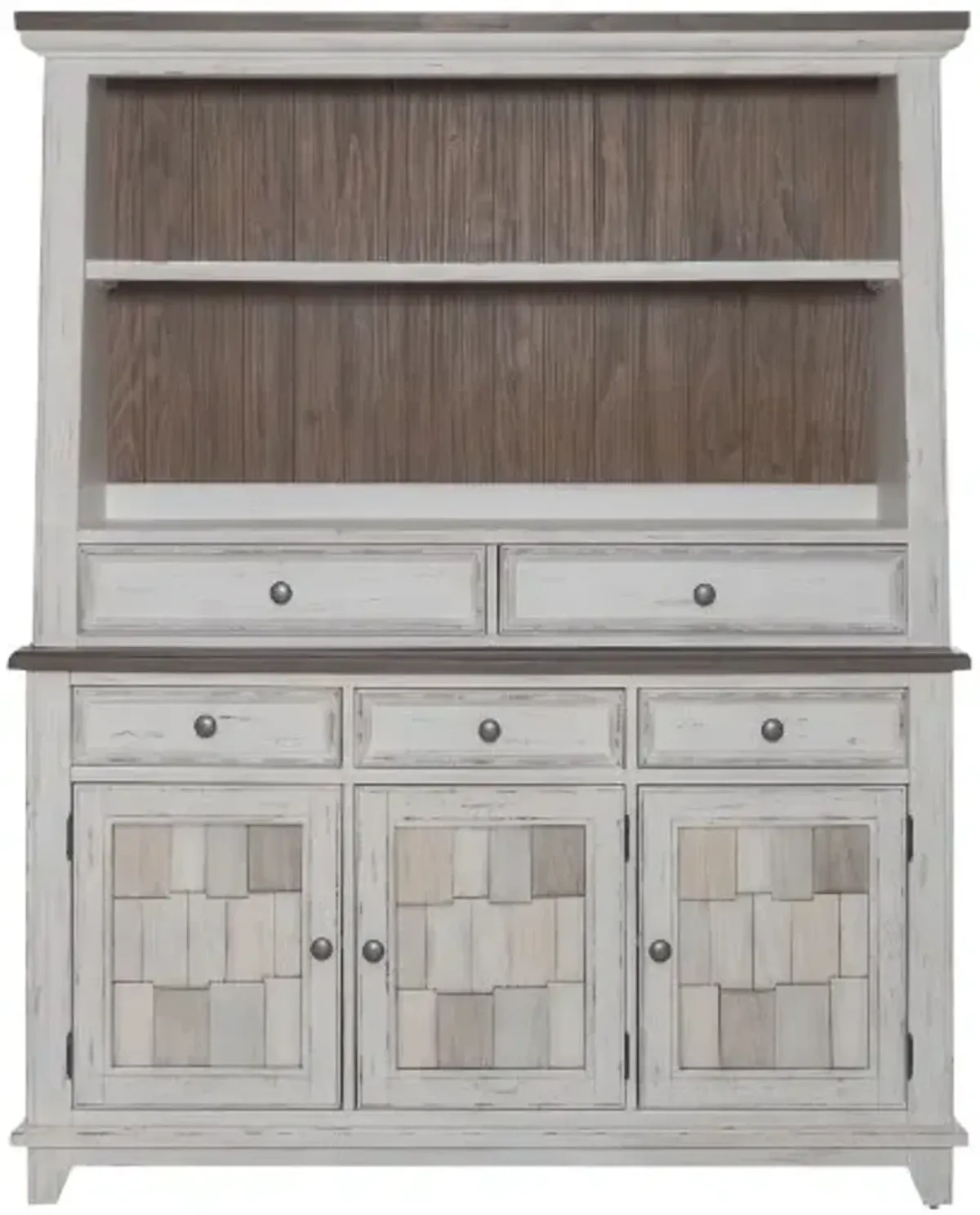 Liberty Furniture River Place Riverstone White Server and Hutch