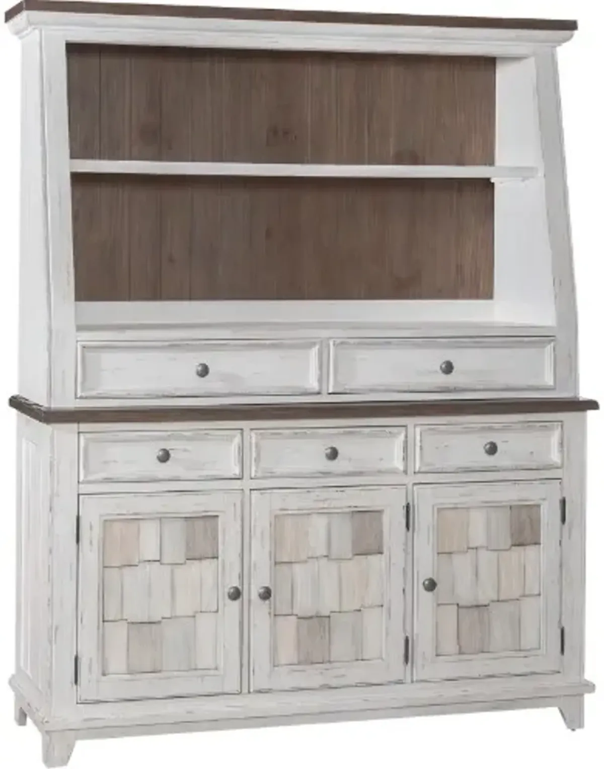 Liberty Furniture River Place Riverstone White Server and Hutch