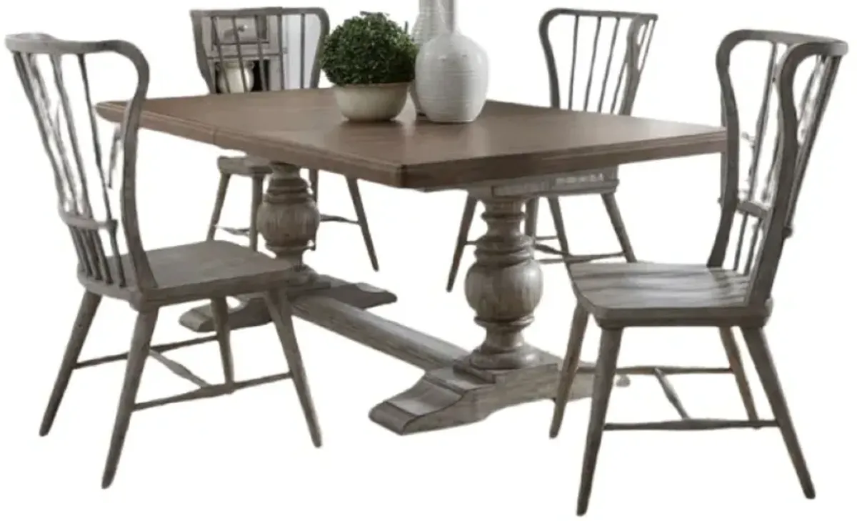 Liberty Furniture River Place 5-Piece Riverstone Gray/Tobacco Dining Set