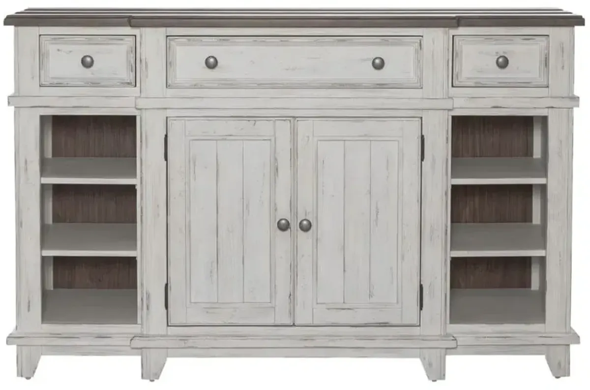 Liberty Furniture River Place Riverstone White/Tobacco Breakfront Server