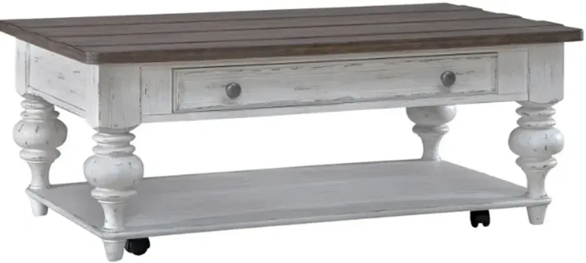 Liberty Furniture River Place Riverstone White/Tobacco Cocktail Table
