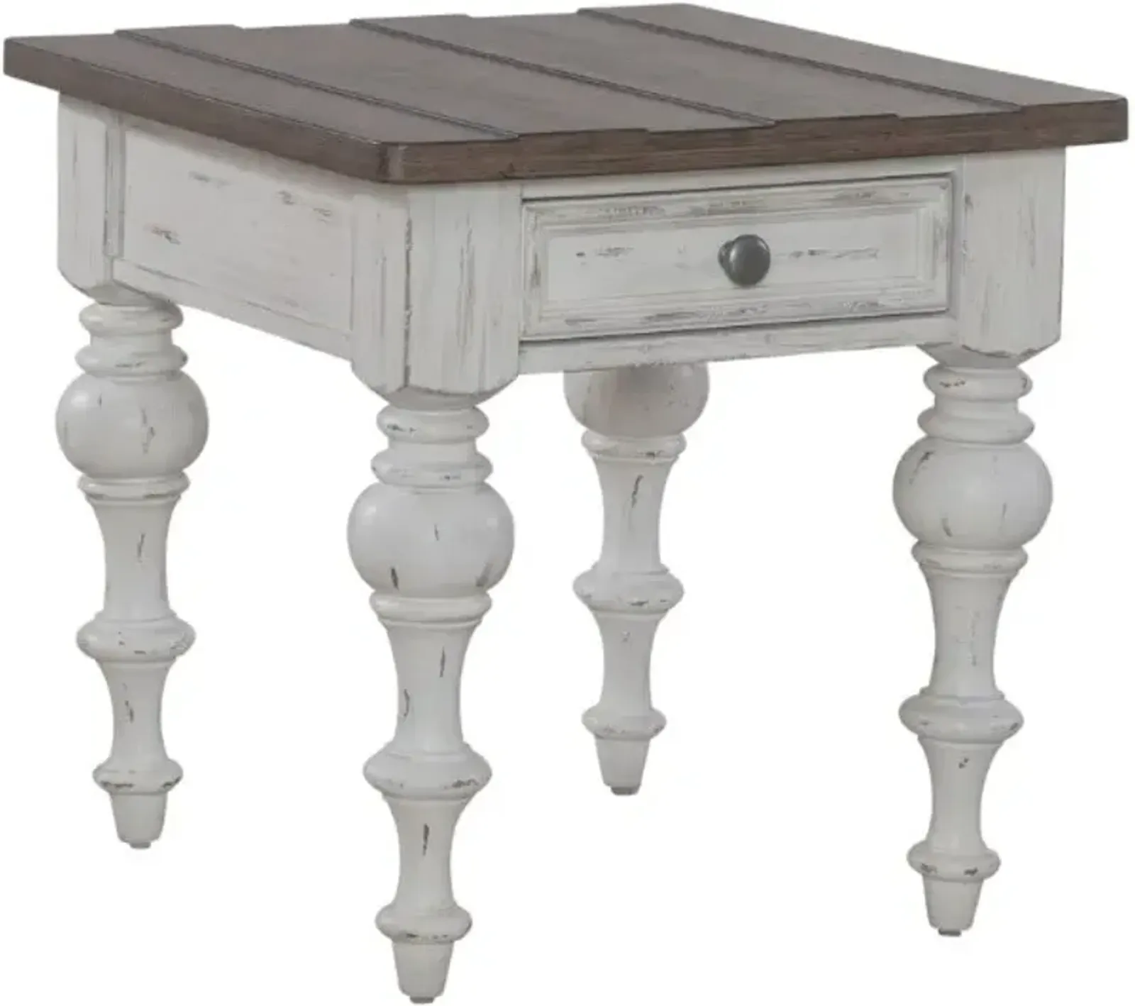 Liberty Furniture River Place Riverstone White/Tobacco End Table