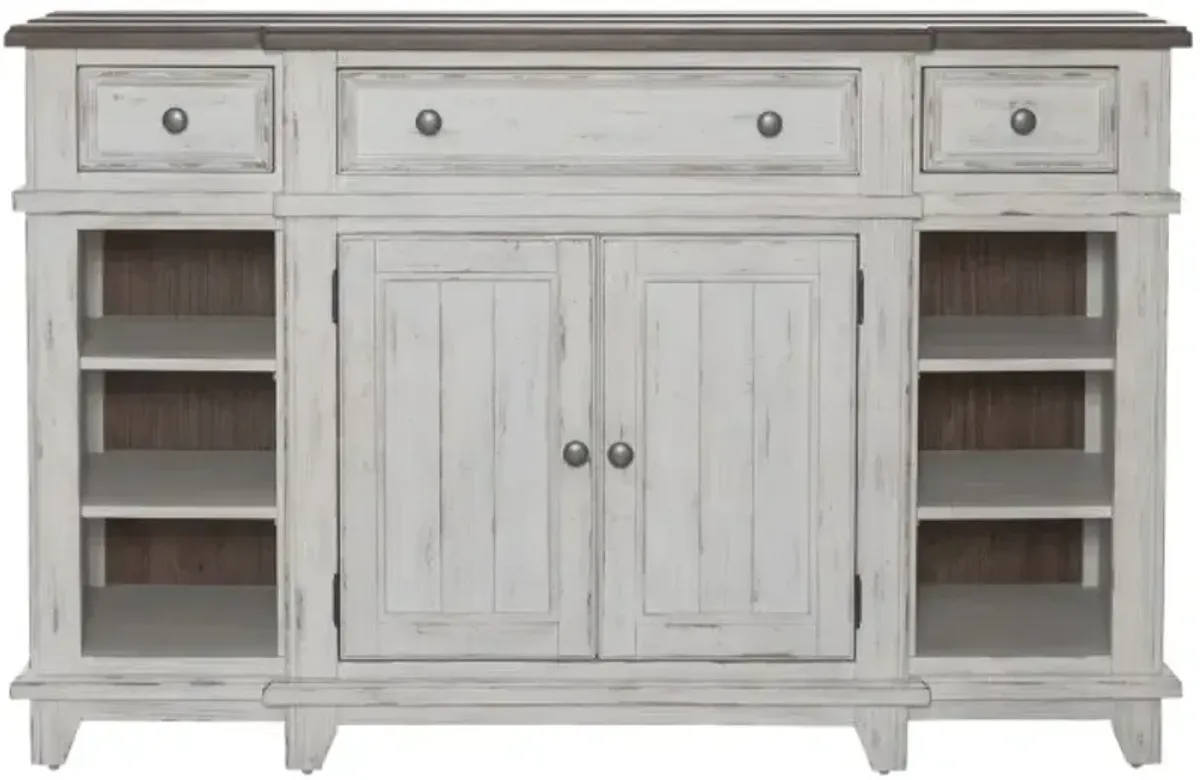Liberty Furniture River Place Riverstone White Breakfront Server