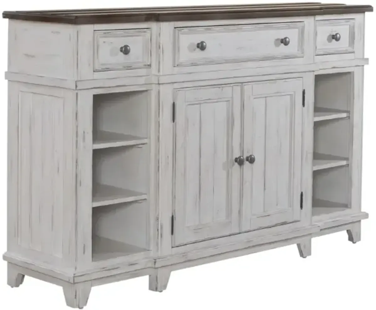 Liberty Furniture River Place Riverstone White Breakfront Server