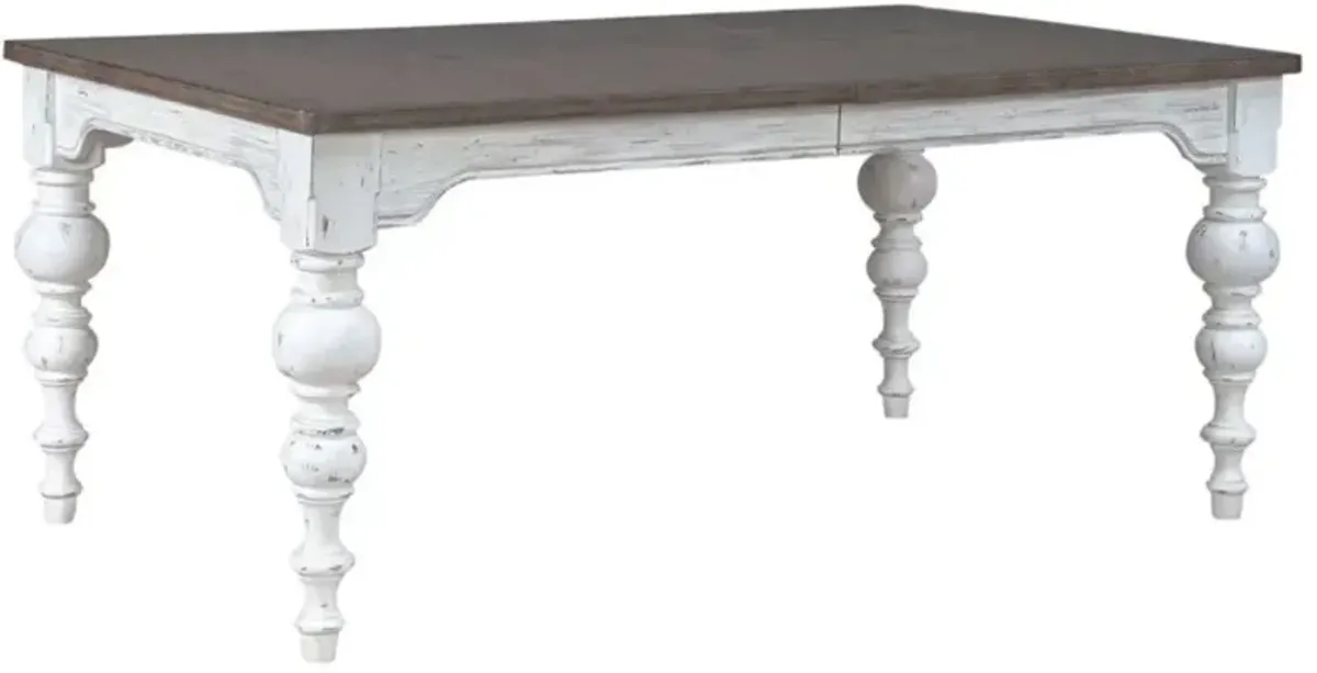 Liberty Furniture River Place Tobacco Dining Table with Riverstone White Legs
