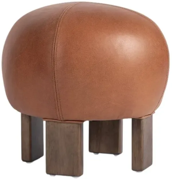 Four Hands Alma Brickhouse Cognac Ottoman