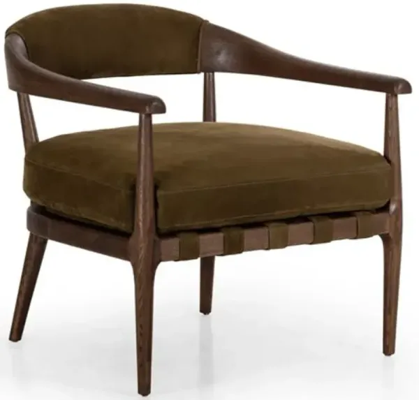 Four Hands Dane Brown Cottswald Moss Nubuck Chair