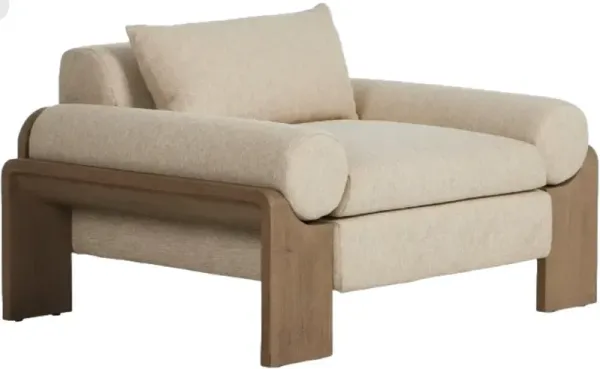 Four Hands Joette Ellor Beige/Washed Brown Wooden Outdoor Chair