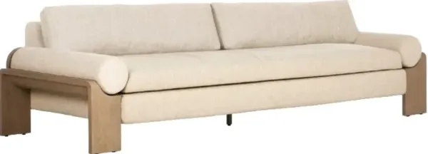 Four Hands Joette Ellor Beige/Washed Brown Wooden Outdoor Sofa