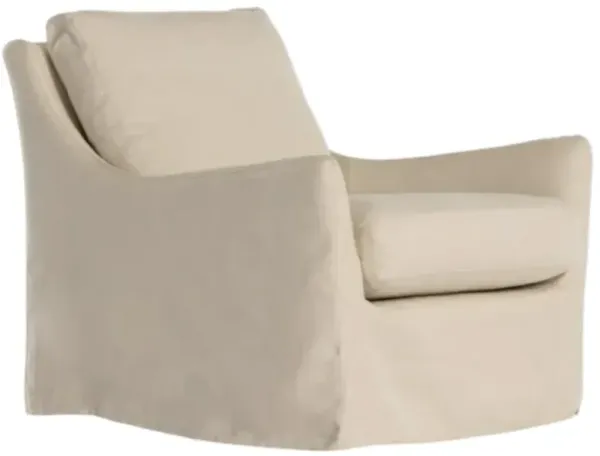 Four Hands Monette Brussels Natural Slipcover Swivel Chair