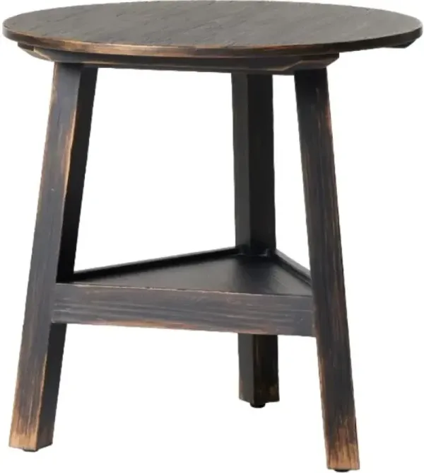 Four Hands Kickapoo River Cricket Distressed Black End Table