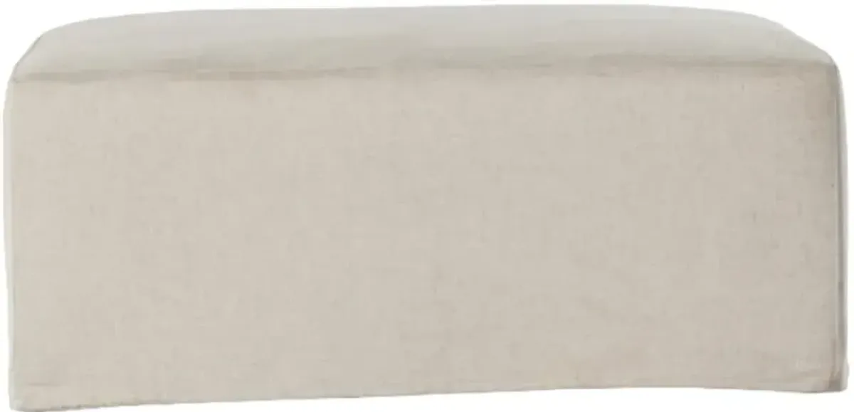Four Hands Delray Evere Creme Slipcover Ottoman