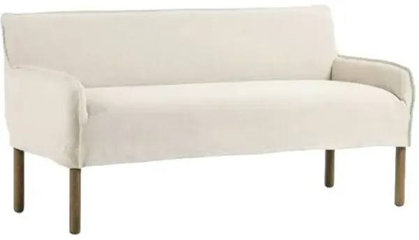 Four Hands Addington Brussels Natural/Dark Oak Slipcover Bench