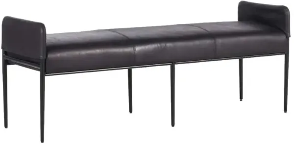 Four Hands Brickel Heirloom Black/Midnight Iron Backless Bench