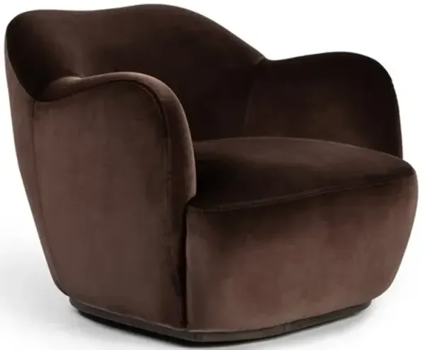 Four Hands Julius Surrey Cocoa Swivel Chair