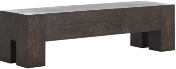 Four Hands Abaso Ebony Rustic Wormwood Oak Accent Bench