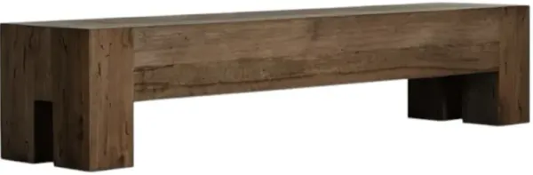 Four Hands Abaso Ebony Rustic Wormwood Oak Large Accent Bench