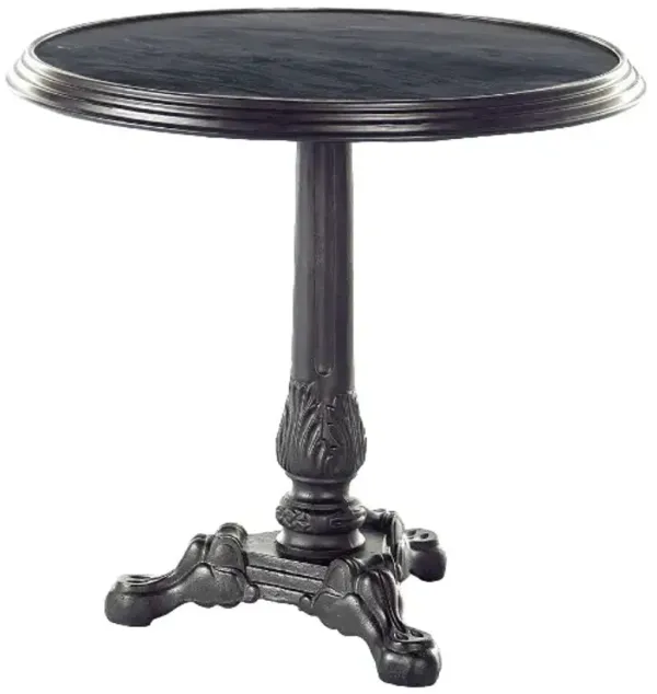 Four Hands Black Top Tea Table with Carbon Wash Base