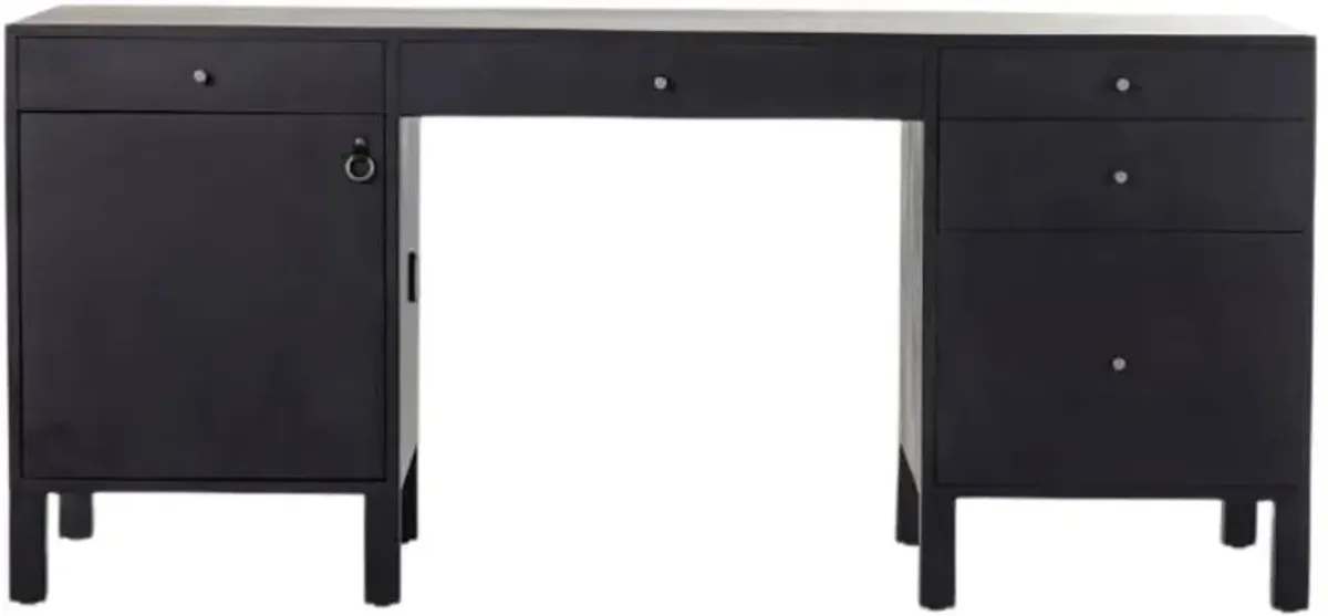 Four Hands Isador Black Wash Executive Desk