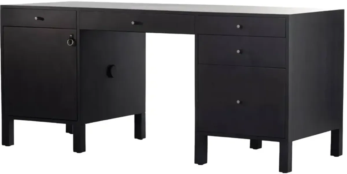 Four Hands Isador Black Wash Executive Desk