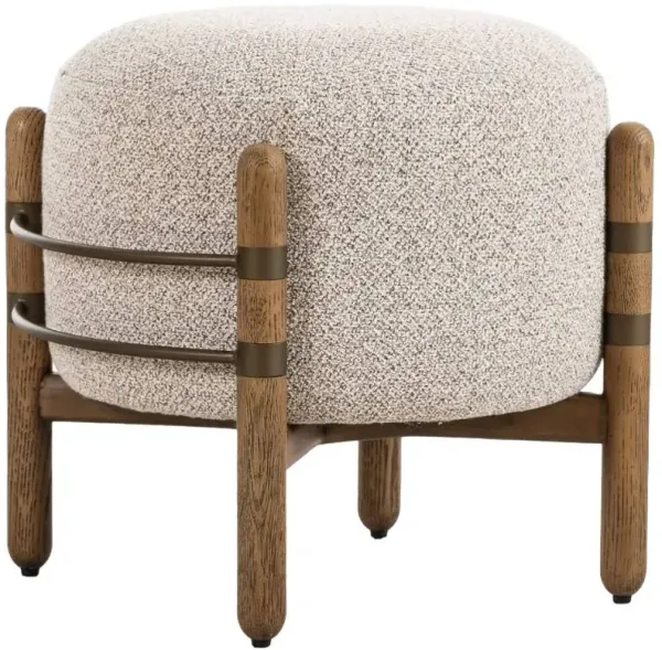 Four Hands Enfield Astor Stone/Distressed Natural Ottoman