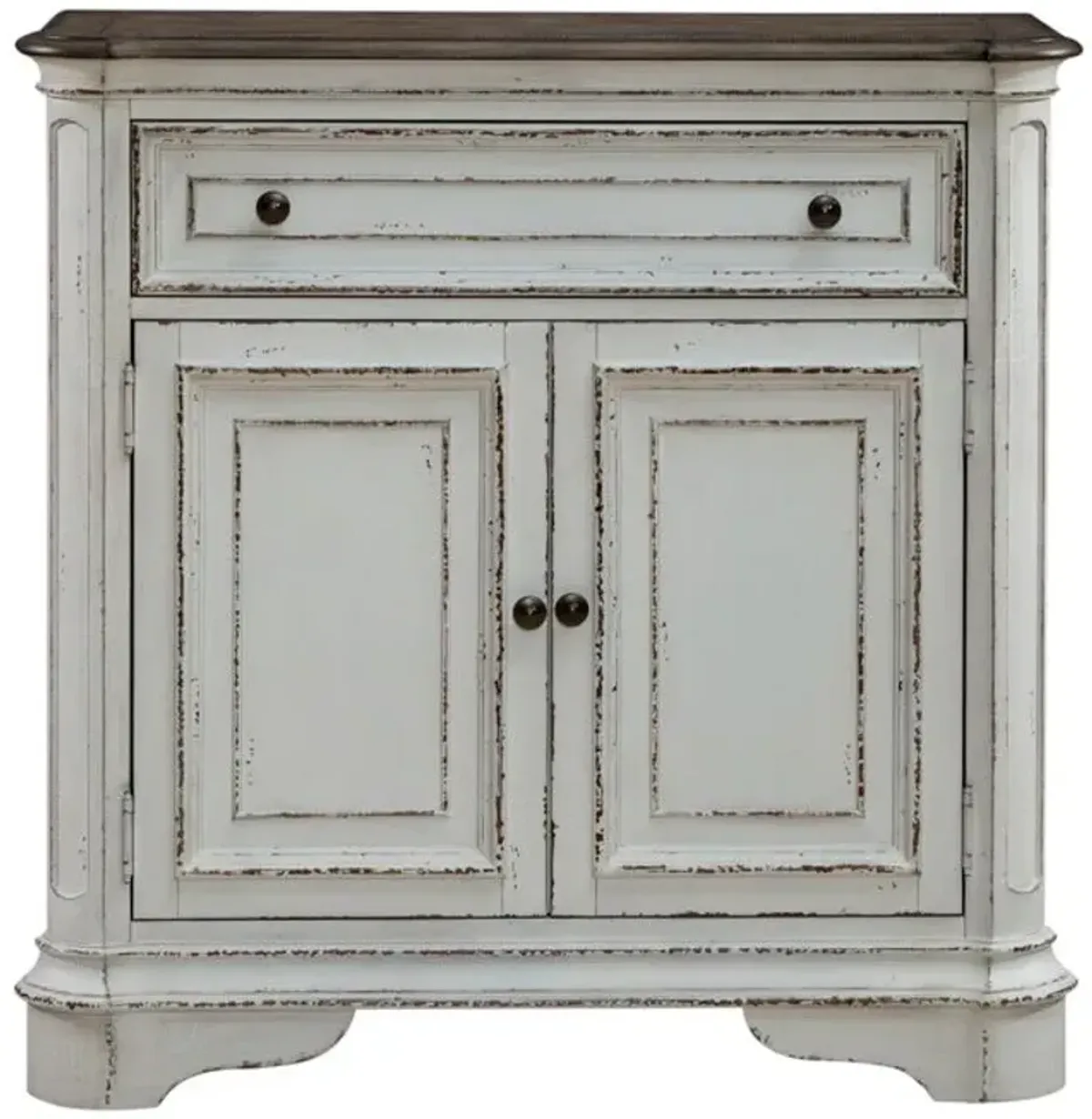 Liberty Furniture Magnolia Manor Antique White/Weathered Bark Accent Cabinet