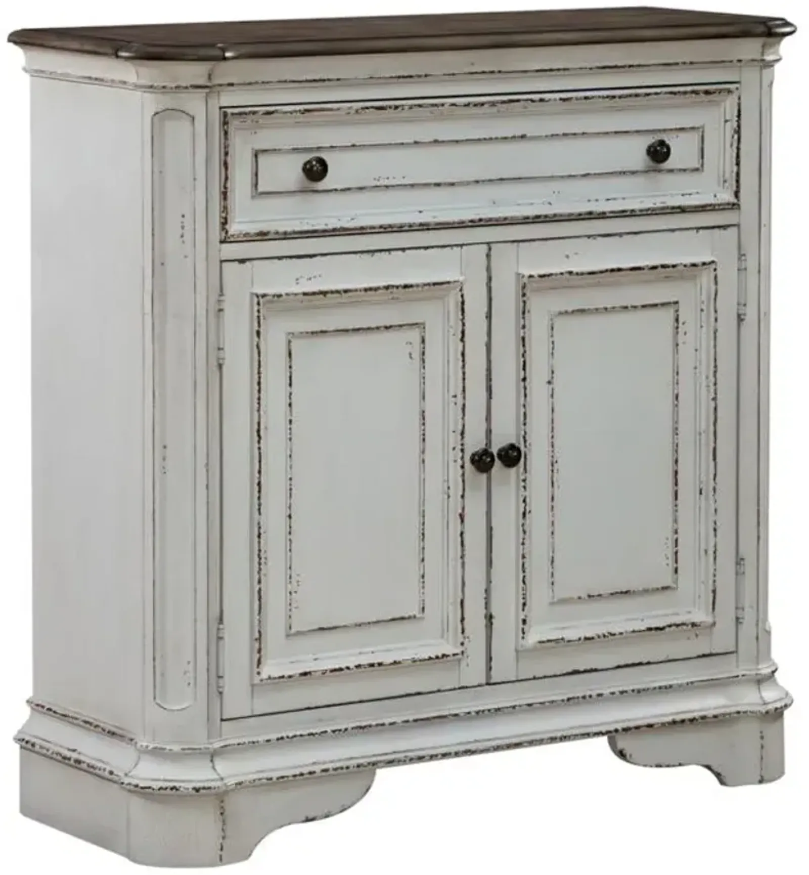 Liberty Furniture Magnolia Manor Antique White/Weathered Bark Accent Cabinet