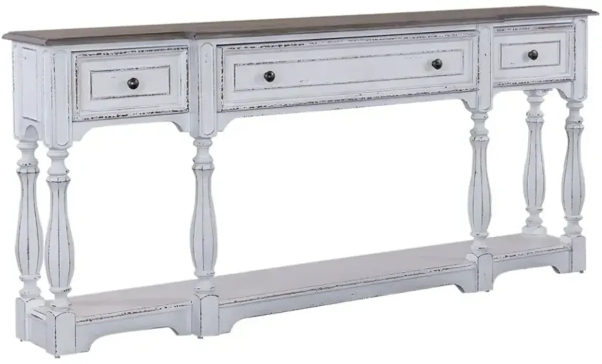Liberty Furniture Magnolia Manor Antique White/Weathered Bark 72'' Console Table