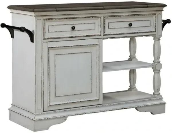Liberty Furniture Magnolia Manor Antique White/Weathered Bark Bar Cart