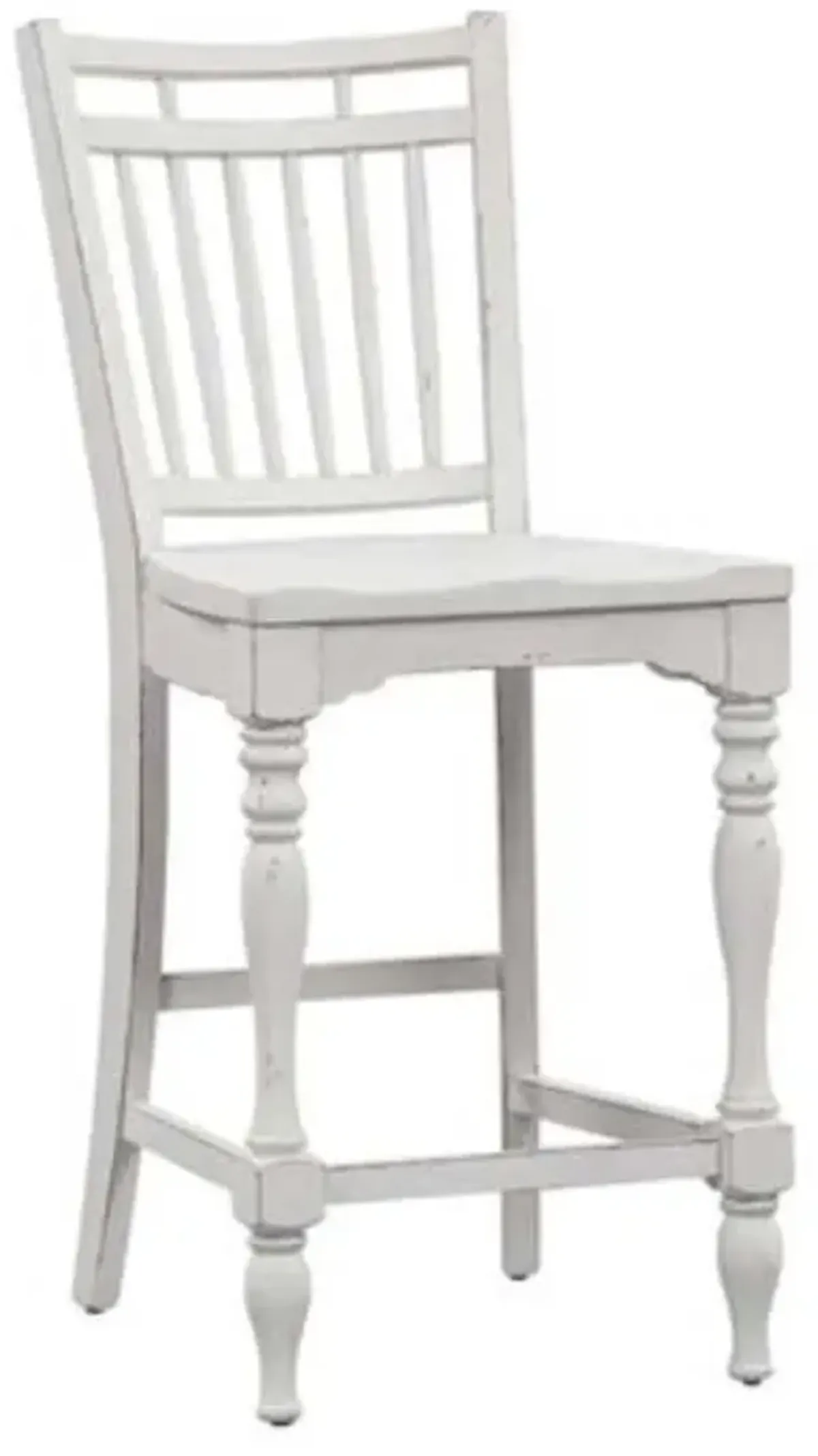 Liberty Furniture Magnolia Manor Antique White Spindle Back Counter Chair - Set of 2