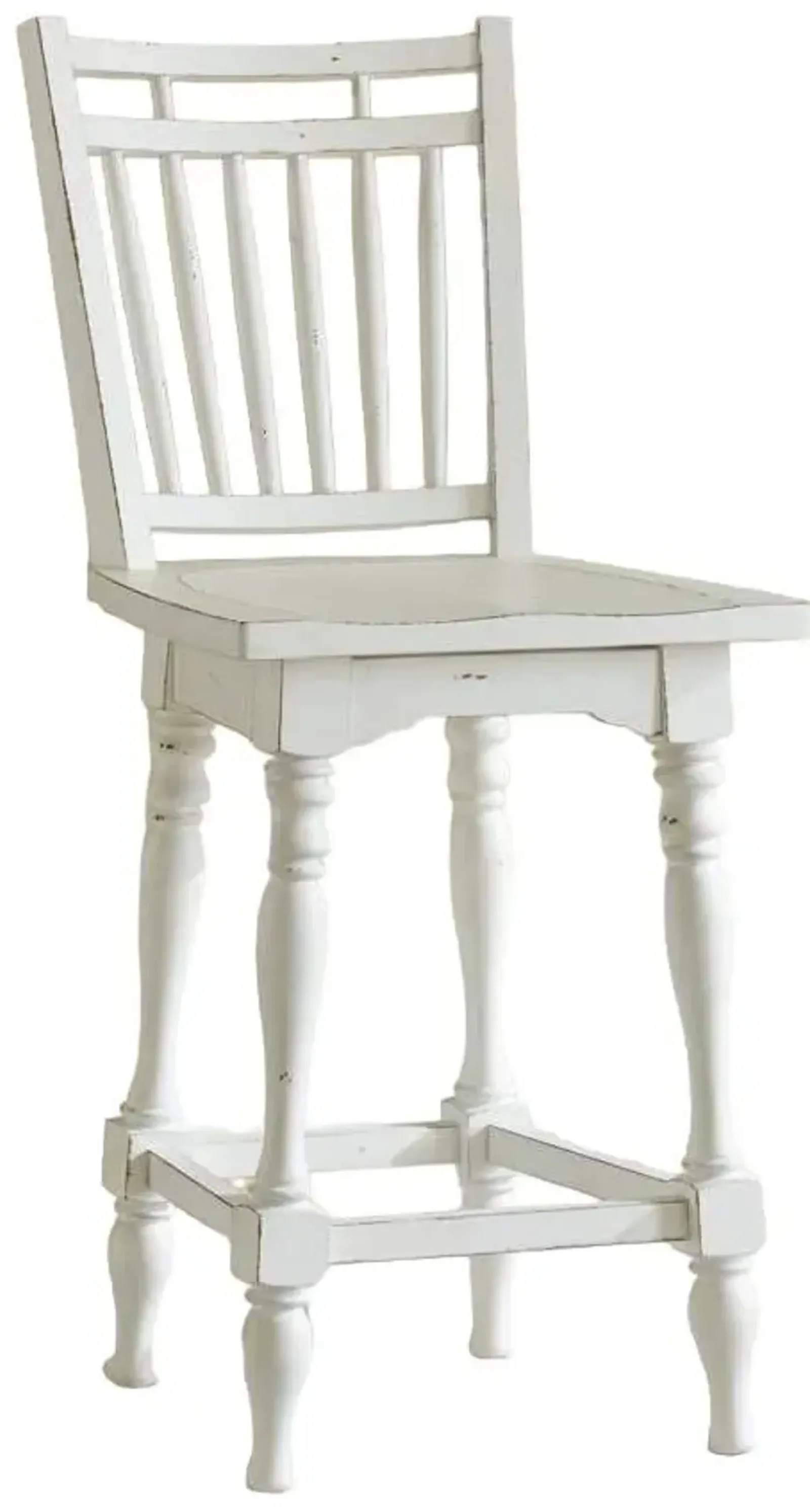 Liberty Furniture Magnolia Manor Antique White Spindle Back Swivel Counter Height Chair