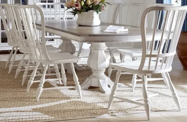 Liberty Furniture Magnolia Manor 9-Piece Antique White/Weathered Bark Dining Set