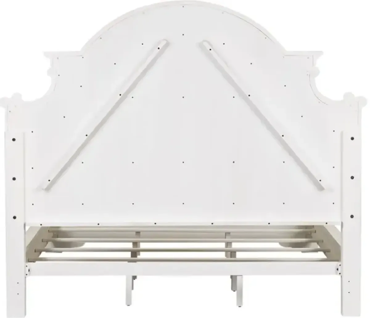 Liberty Furniture Magnolia Manor Antique White/Weathered Bark California King Upholstered Panel Bed