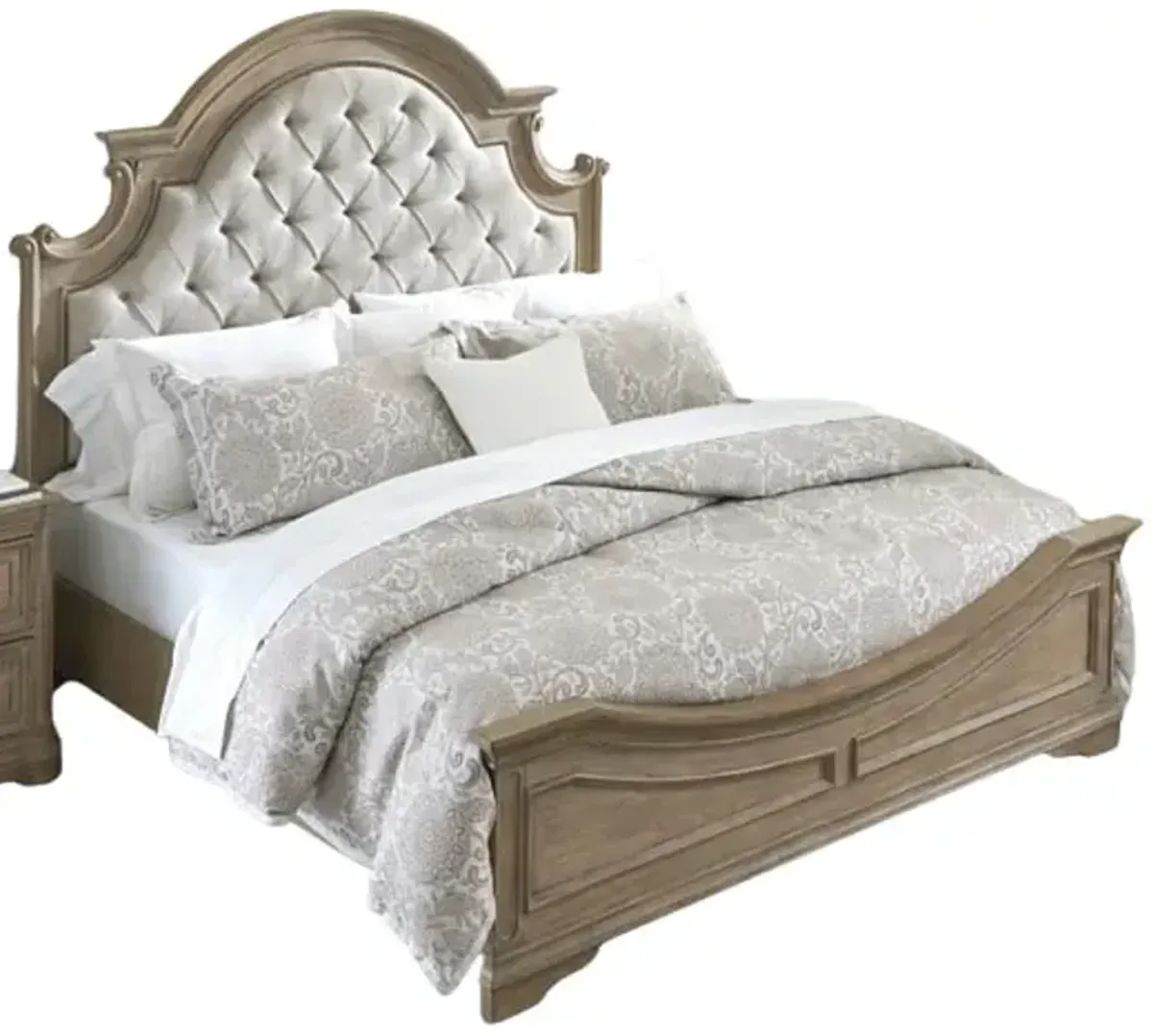 Liberty Furniture Magnolia Manor Weathered Bisque Queen Upholstered Panel Bed