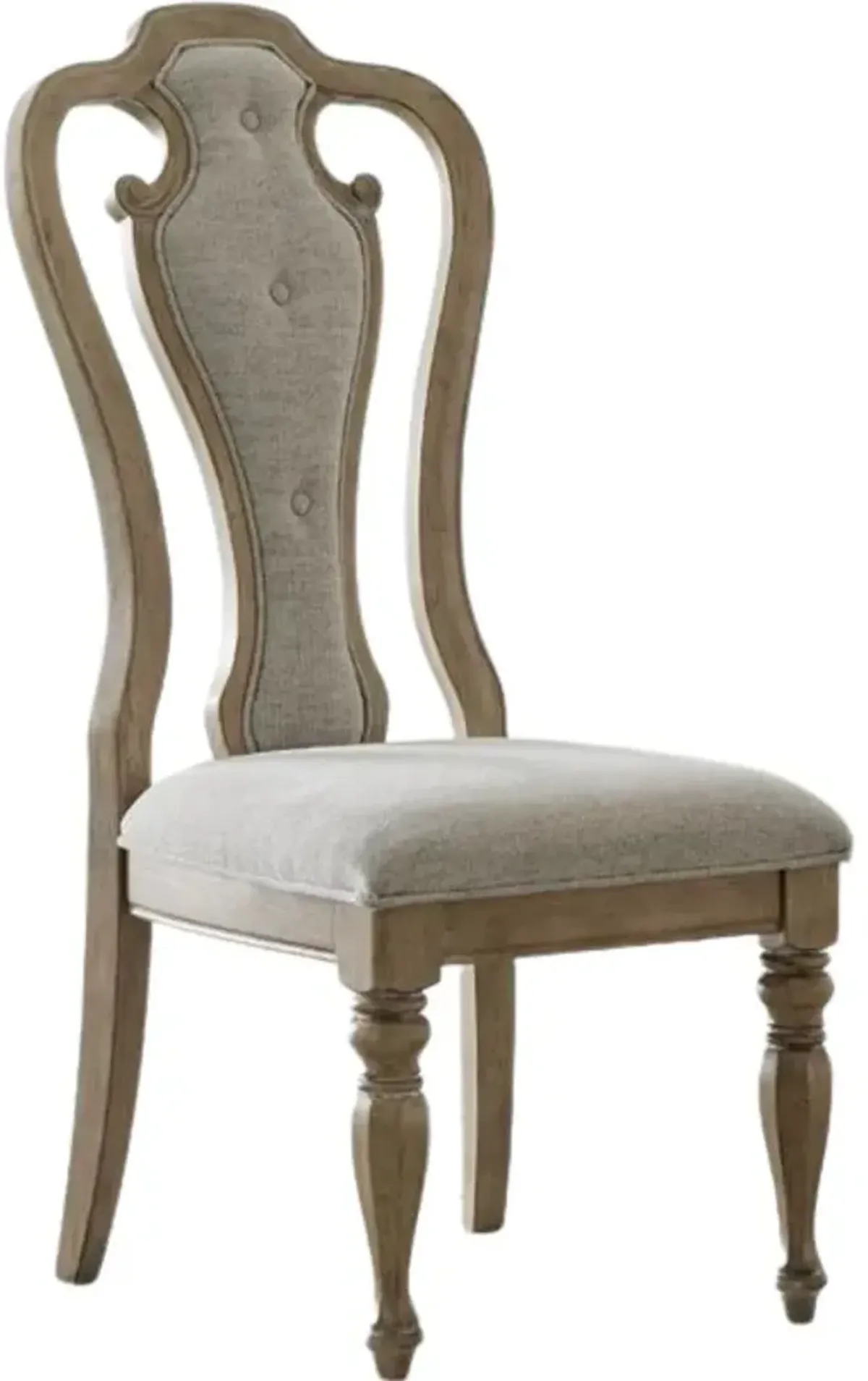 Liberty Furniture Magnolia Manor Weathered Bisque Splat Back Upholstered Side Chair