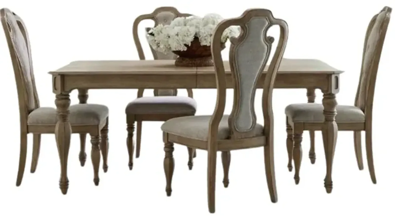 Liberty Furniture Magnolia Manor 5-Piece Weathered Bisque Rectangular Table Set