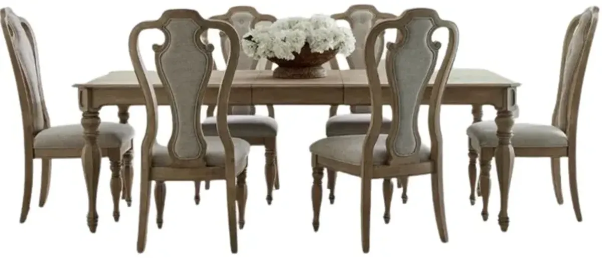 Liberty Furniture Magnolia Manor 7-Piece Weathered Bisque Rectangular Table Set