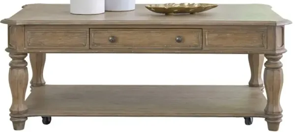 Liberty Furniture Magnolia Manor Weathered Bisque Rectangular Cocktail Table